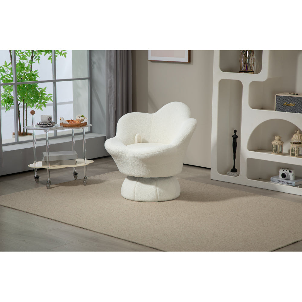 The 360-degree spinning armchair is designed for your leisure and comfort. The sturdy and wide base, Irony and metal turntable can achieve smooth and easy rotation. Sitting on it, you will fall