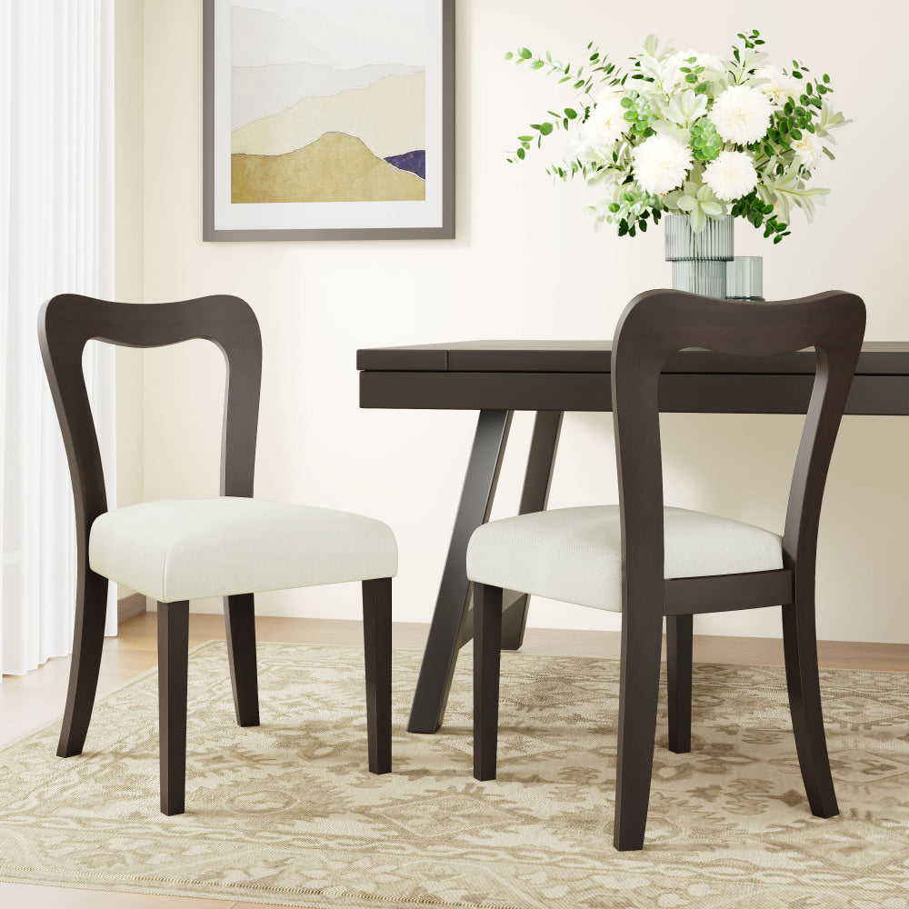 Dining Chair Without Arm(light ash+beige) Set of 2
