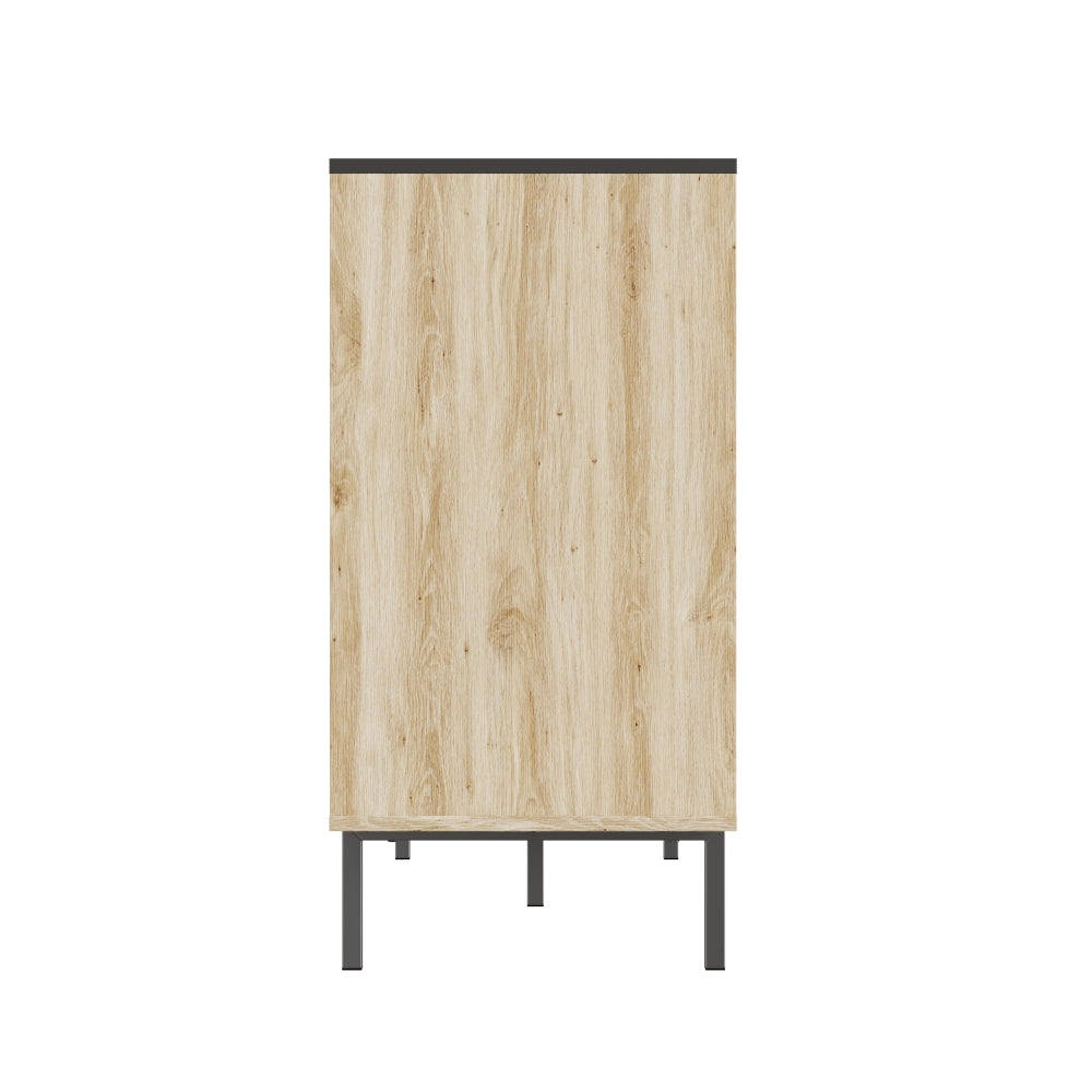 Fluted,Bedroom Storage Cabinet,Six drawer storage,Large Capacity,Modern Minimalist Drawer Cabinet,Two-tone Design