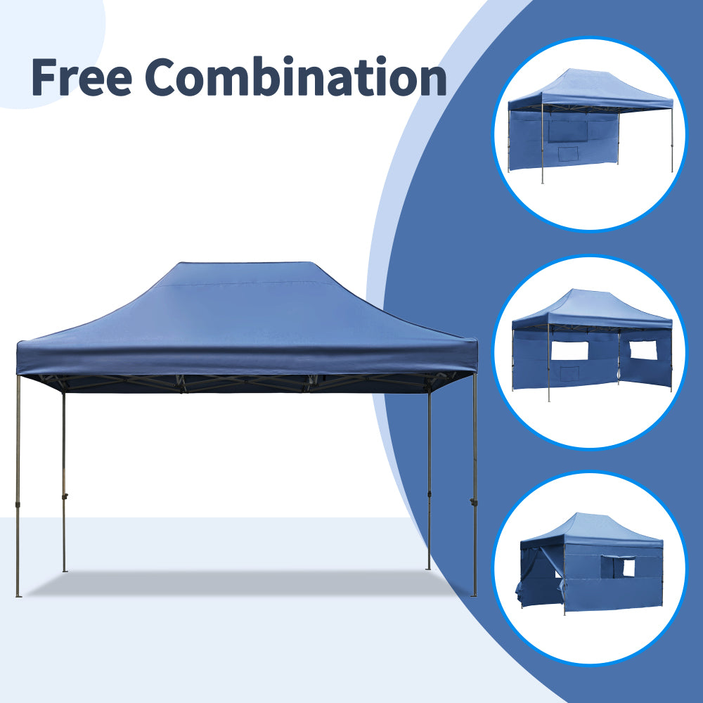 TREXM 10x15 Pop Up Canopy Tent, Heavy Duty Party Tent with 4 Sidewalls UV Waterproof Protection, 3 Height Adjustable Outdoor Canopy Tent for Weddings, Events, and Backyard Gatherings, Navy