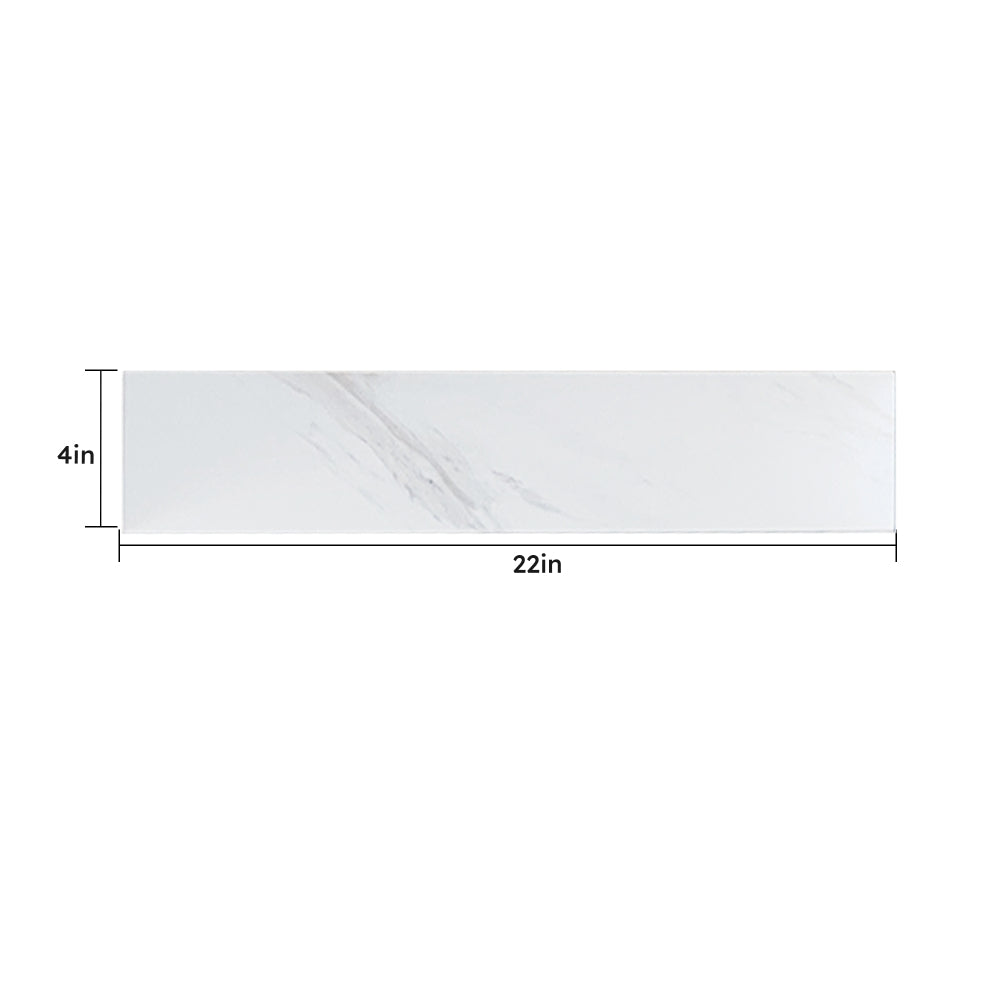 22 Inch Sidesplash , Bathroom Vanity Top with Backsplash ,4" Height Backsplash, for Vanity Top, Bianco Carrara Venato