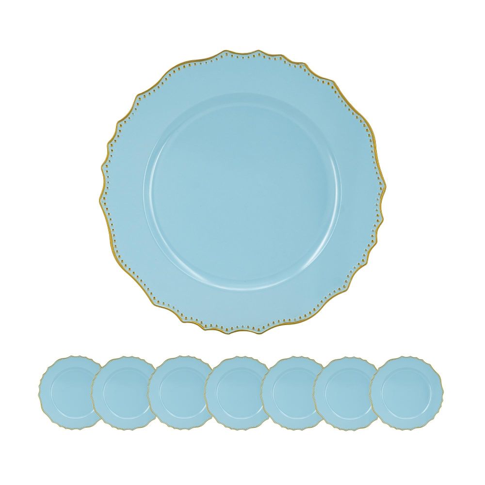 8 Pack Plastic Charger Plate, D13"