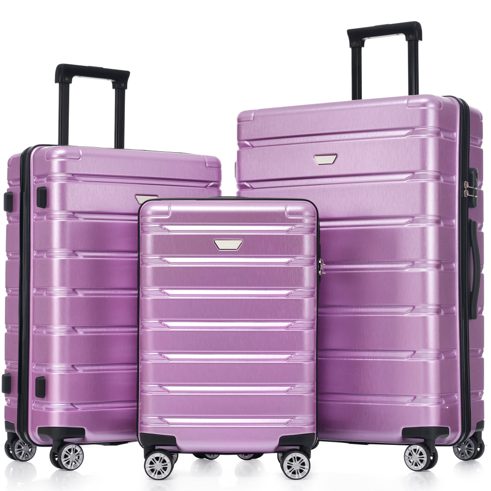 Hardshell Luggage Set 3 Piece, Durable ABS+PC Travel Suitcase with Spinner Wheels for Men Women (20/24/28 Inch)