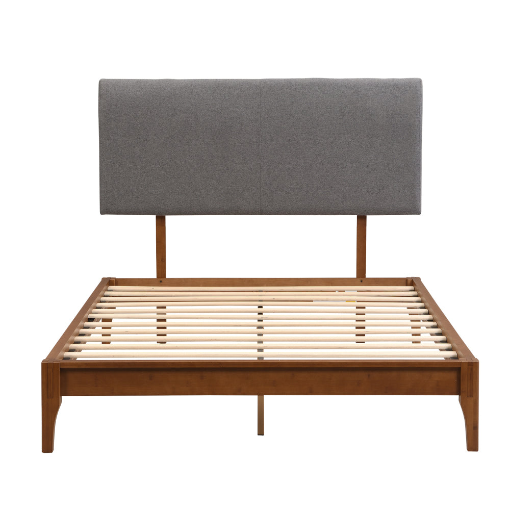 Grey Curved Adjustable Headboard Full