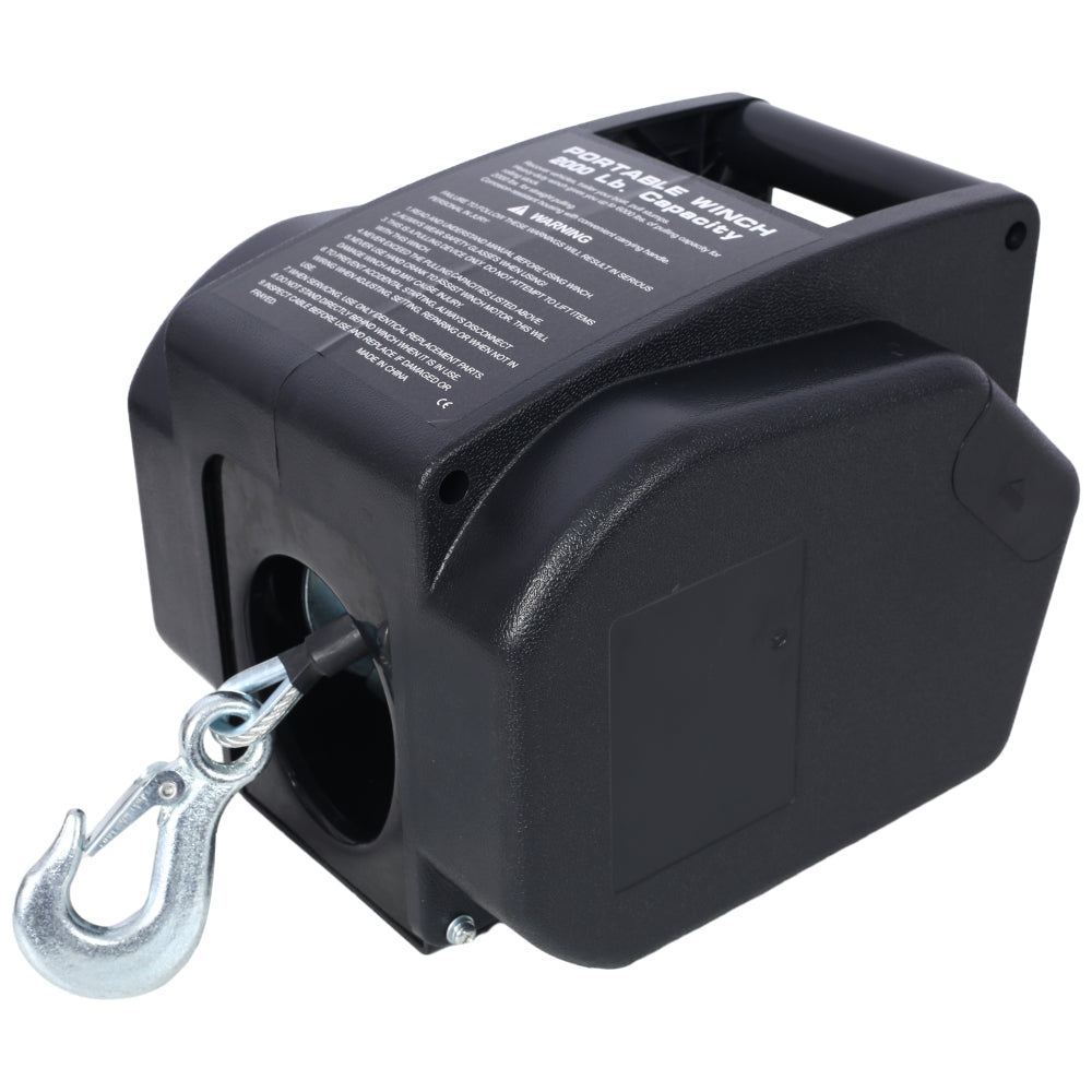 12v 2000lbs Trailer Winch,Reversible Electric Winch, for Boats up to 5000 lbs, Galvanized Wire Rope, Rapid Mount, Handheld Remote,power in and manual out.black plastic casing