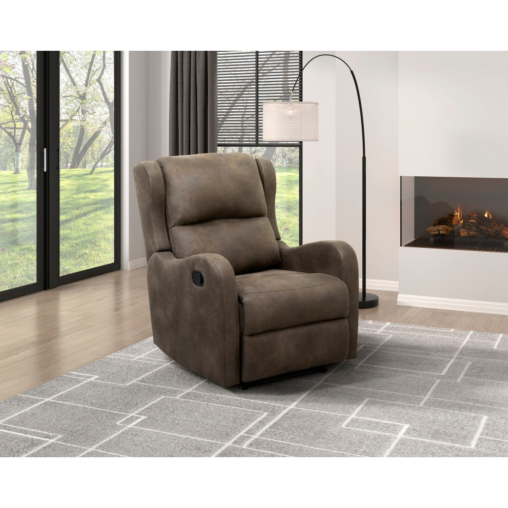 Faux Leather Upholstery Gray Reclining Chair 1pc Living Room Furniture Comfort Seating