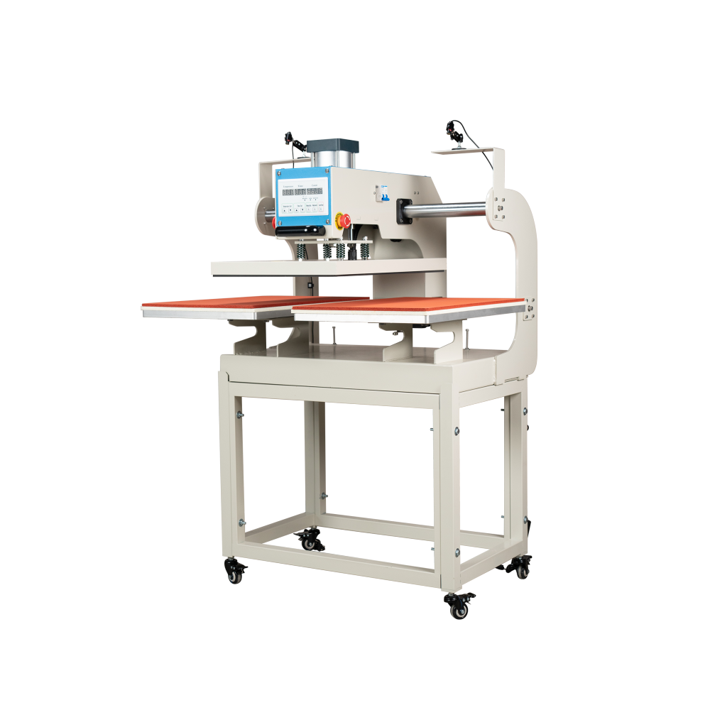 16x24 pneumatic up sliding dual platen heat press machine with infrared positioning