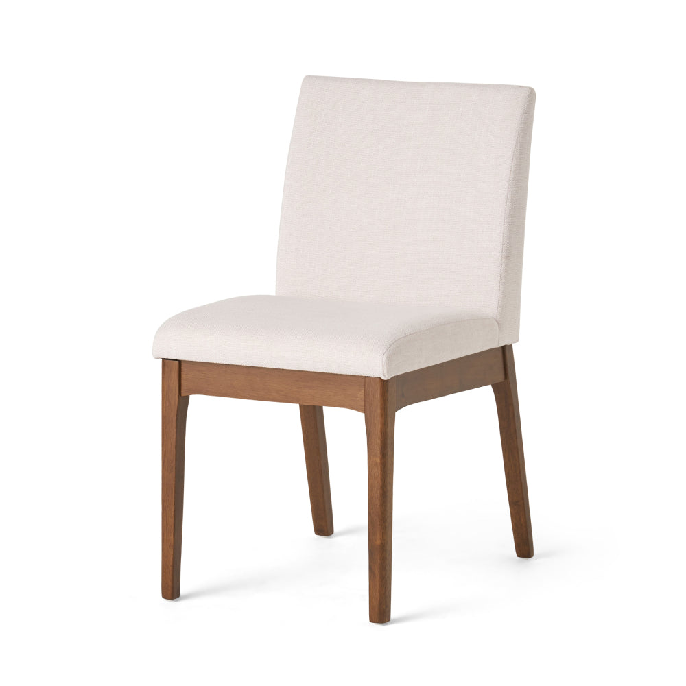 5-Piece Dining Table Set with One Solid Wood Frame Table and 4 Upholstered Chairs for Dining Room (Walnut+Light beige)