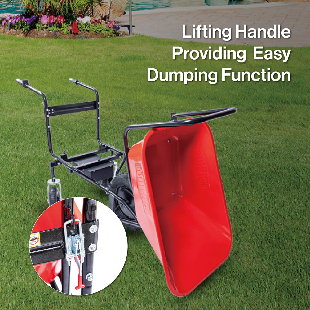 wheelbarrow electric Professional specs - this wheelbarrow uses an electric 24v 500w Brushless motor system, powered by (2)12v 12ah motorized wheelbarrow electric garden cart 78L garden cart