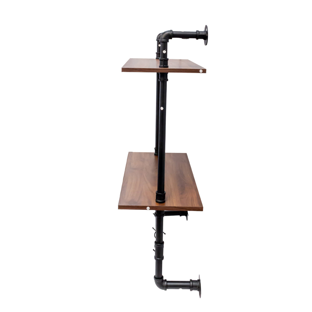 Industrial Pipe Shelf 3 Tier and 2 Tier Wall Mounted Shelves 36in Wood Display Shelves, and 3 additional hooks,Farmhouse Kitchen Bar Shelf, DIY Bookshelf Unit Hanging Wall Shelves for Bedroom...
