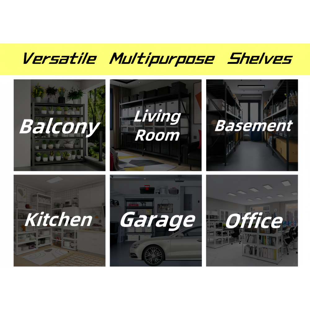 5 Tier Heavy Duty Metal Storage Shelves ,Easy to Assemble ,Adjustable ,Storage Shelves for Basements, Garages and Kitchen, 72 "H*47.2 "W*17.7 "D