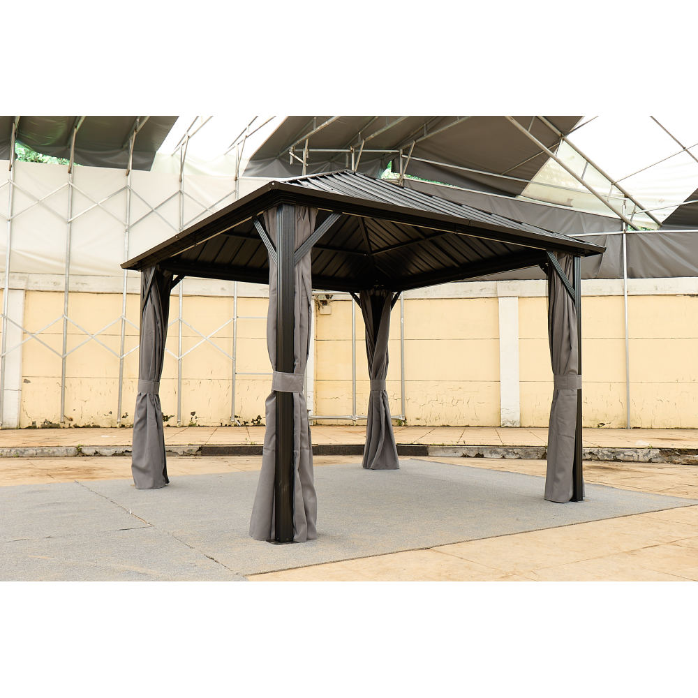 10*10FT patic gazebo,aluminum gazebo with steel canopy,Outdoor Permanent Hardtop Gazebo Canopy for Patio, Garden, Backyard