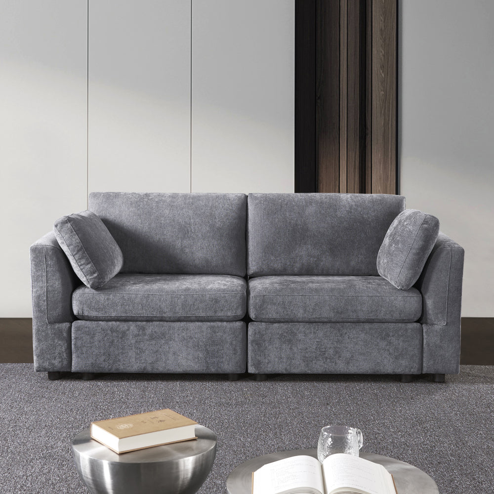 modular sofa whiten chenille fabric, simple and grand, the seat and back is very soft. this is also a KNOCK DOWN sofa