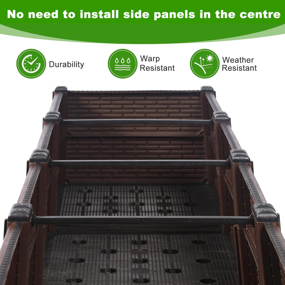 31.5x31.5x19.6in Raised Garden Beds Outdoor, Polypropylene Planter Boxes Outdoor for Vegetables, Flowers, Herbs, Garden Box with Drain Outlet, Heat and Frost Resistance Planters, 440lb Capacity
