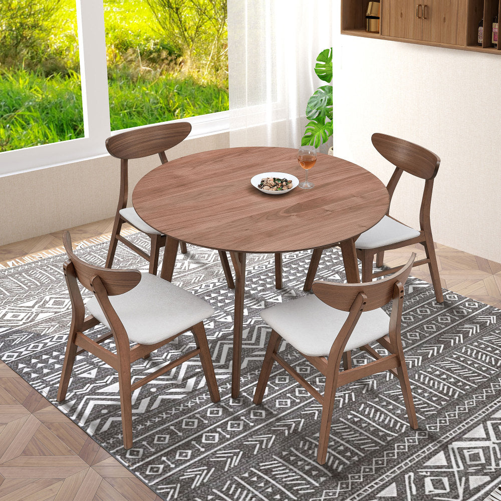 Wooden Dining Chairs Set of 2, Modern Soft Upholstered Kitchen Side Chairs,Wooden Frame Kitchen Chairs for Dining Room,Living Room,Restaurant,Black