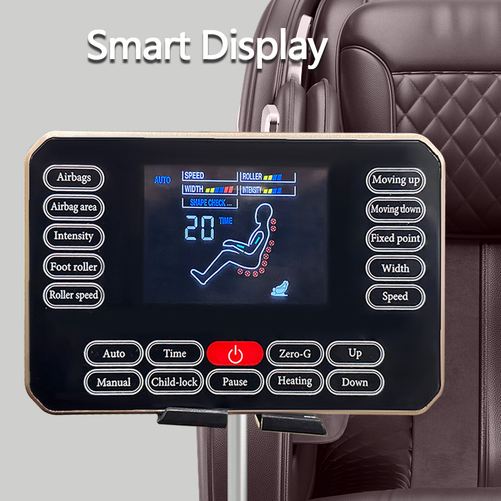 "Luxury Meets Technology! Zero Gravity Massage Chair with SL-Track, Shiatsu, Heated Back & Calves, Foot Rollers, Built-in Speakers & Smart LCD Control – Elevate Your Home or Office Comfort!"