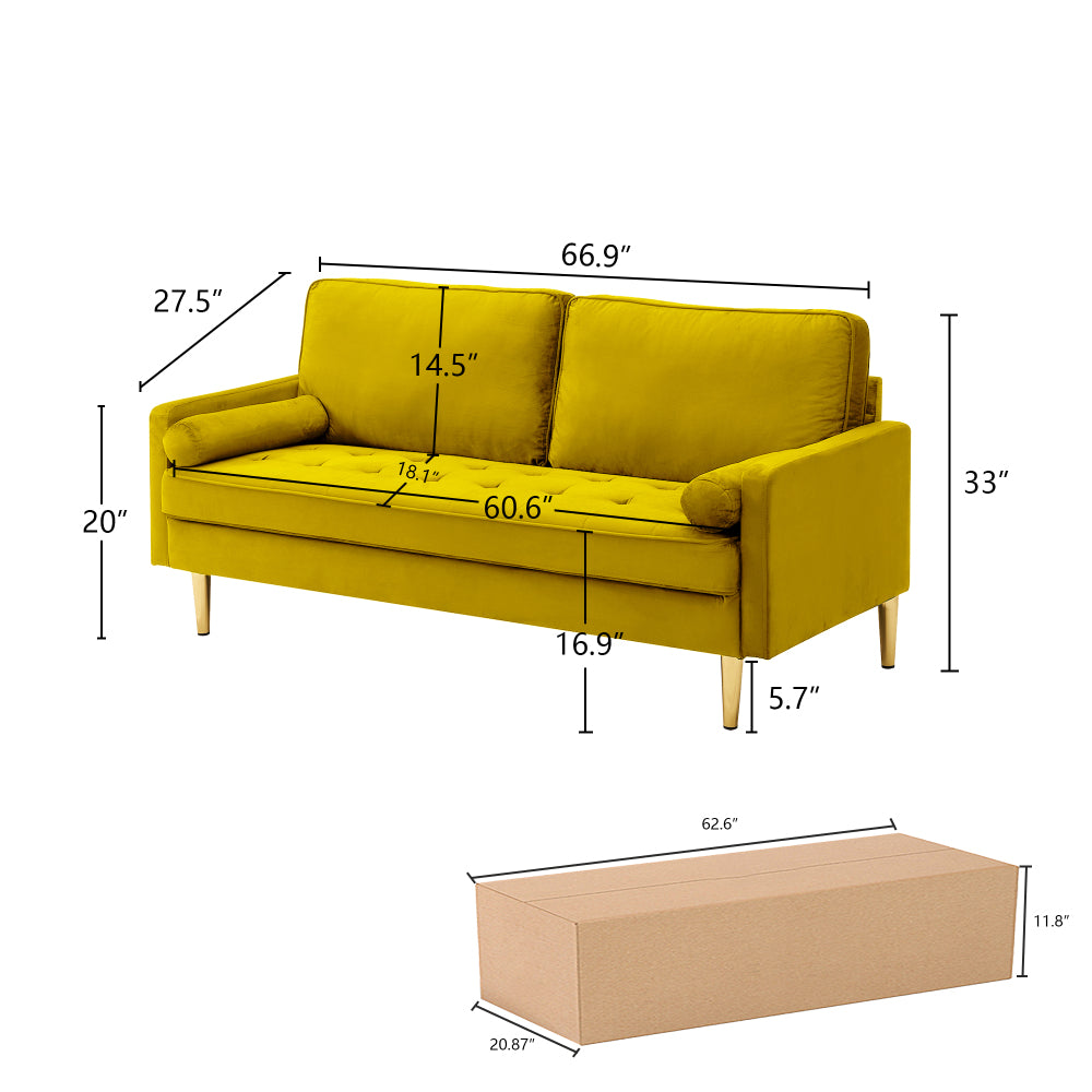 Velvet Sofa 65 inch