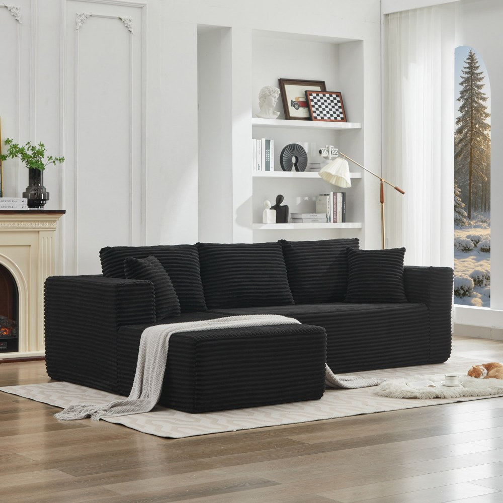 Modular Sectional Couches for Living Room: Single Seat (Black),Can extend an L-shaped sofa or transform it into a U-shaped sofa.