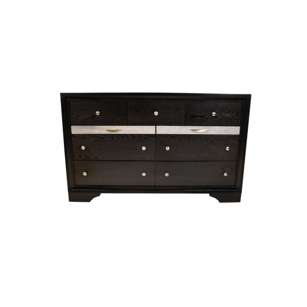 Matrix Traditional 7 Drawer Dresser made with Wood in Gray