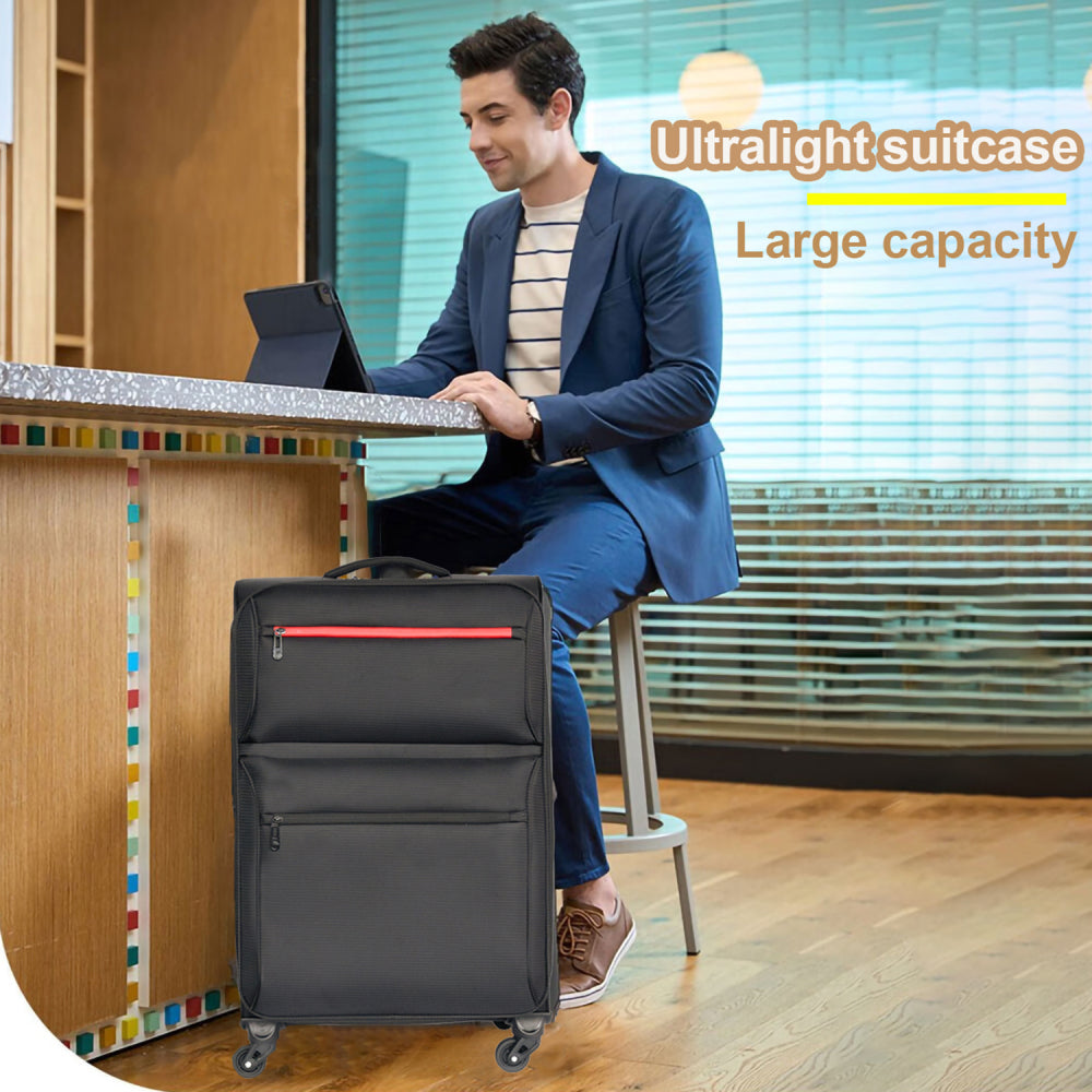 Softside Luggage Expandable 3 Piece Set Suitcase Upright Spinner Softshell Lightweight Luggage Travel Set 20inch 24inch 28inch
