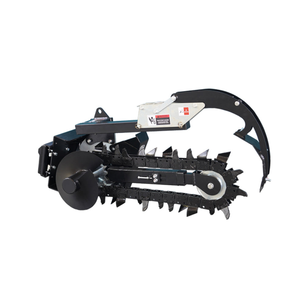 Skid Steer Trenchers Attachment with Adjustable Depth Control Foot, Universal Mount Plate