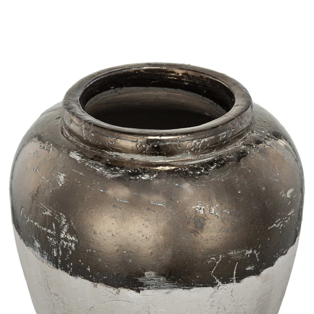 13x13x11" Round Sienna Brown Ceramic Accent Vase