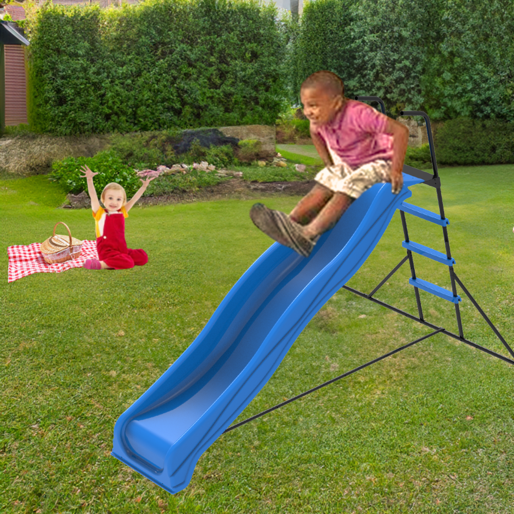 XSL003 2.2M kids plastic slide indoor Freestanding playground equipment children plastic slide kids indoor slide blue