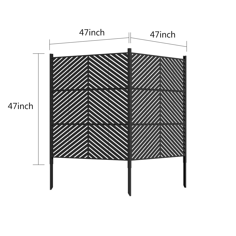 47 x 47 inch Outdoor Privacy Screen Fence Panels – All-Weather No-Dig Fence Kit for Air Conditioner, Trash Can, Pool Equipment Enclosure – Easy Installation & Multi-Purpose Security