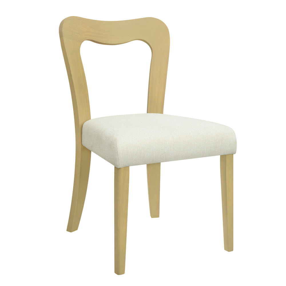 Dining Chair Without Arm(light ash+beige) Set of 2