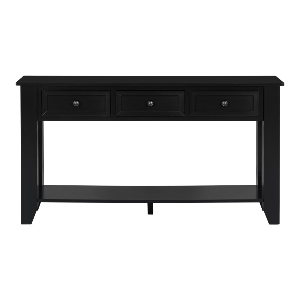 U_Style 55.4" Modern Entryway Console Table with Three Storage Drawers,Sideboard with Poplar Legs and Metal Handles ,Contemporary Narrow Sofa Table for Living Room,Bedroom,Small Apartments, Foyer