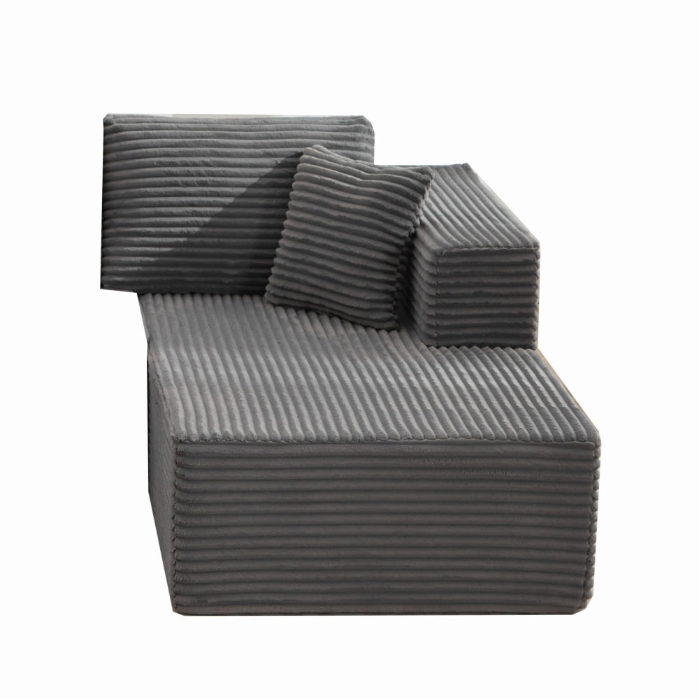 Modular Sectional Couches for Living Room: Left Facing Chaise Longue (Beige)