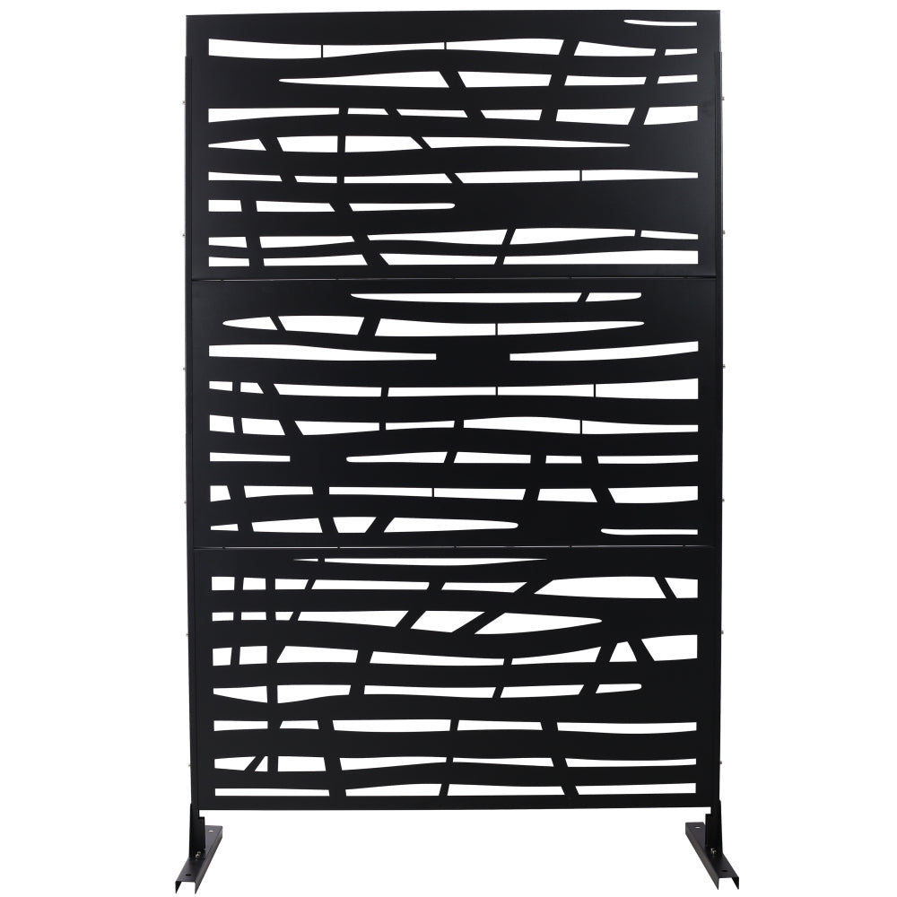 Outdoor & Indoor Privacy Screen Metal Privacy Screen 76" H×48" W, Freestanding Decorative Privacy Screen for Deck Balcony Patio, Privacy Fence Panels for Outside Lawn Garden PS109 WHITE