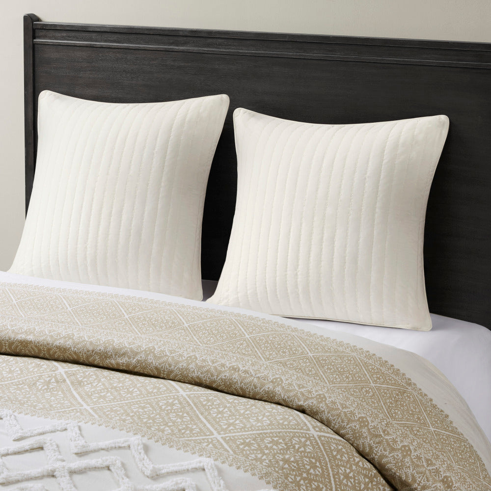 Cotton Quilted Euro Sham White Euro Sham