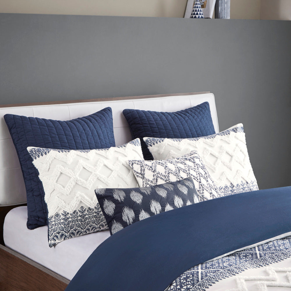 Cotton Quilted Euro Sham Navy Euro Sham