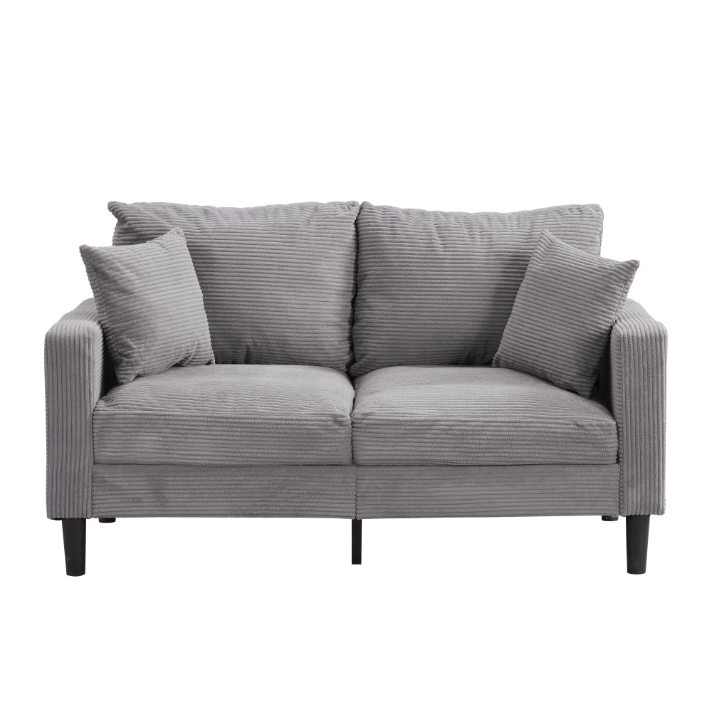 57 " High Resilience Loveseat Sofa, Wooden Frame 2 Seat Sofa, Comfy , Small Space Saving Modern Upholstered Sofa, Living Room Bedroom Apartment Small Space , Light gray
