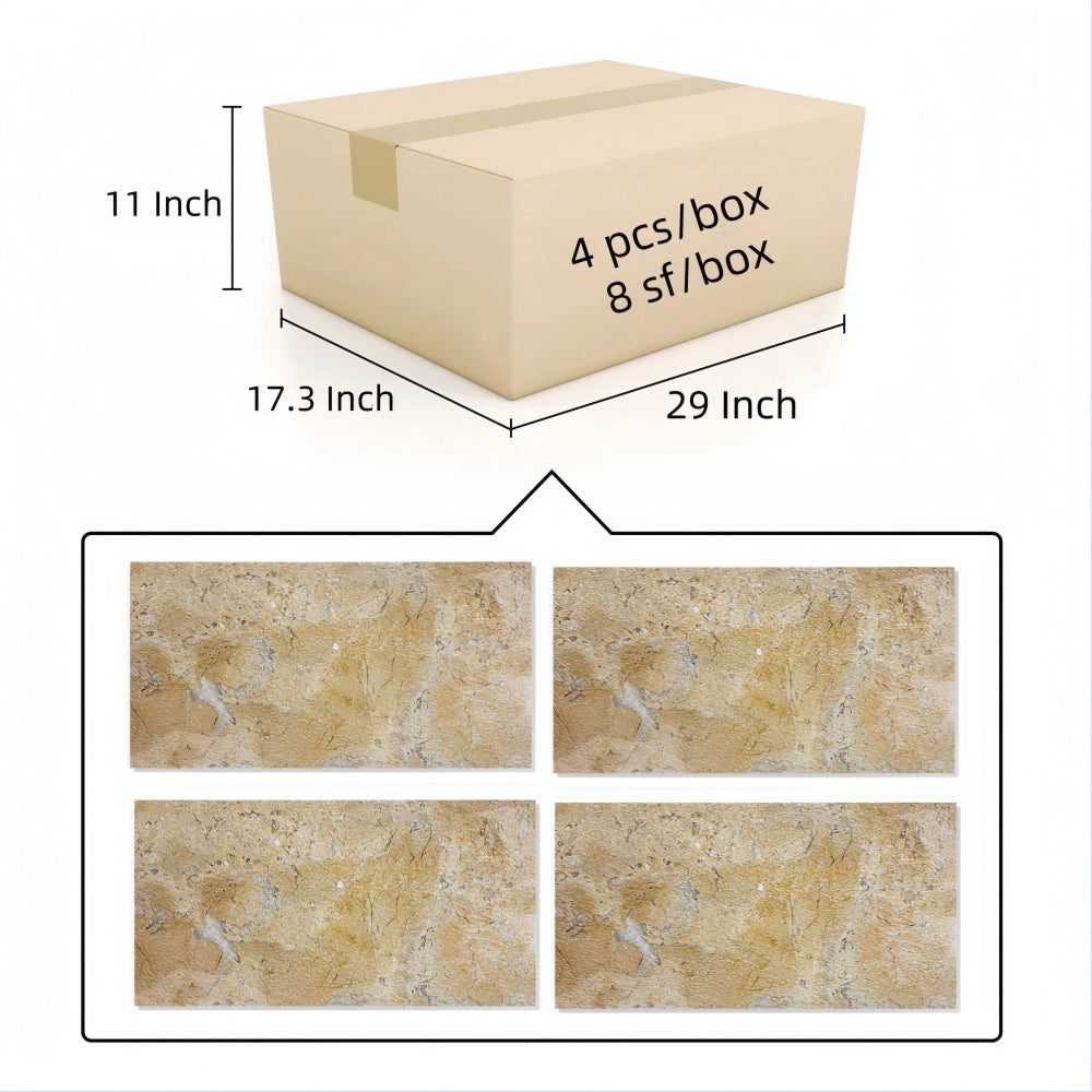 12*24 Gold Yellow Beige natural marble, for floor and wall, leather finished marble tile, natural stone, genuine marble, real marble, 1 box 4pcs