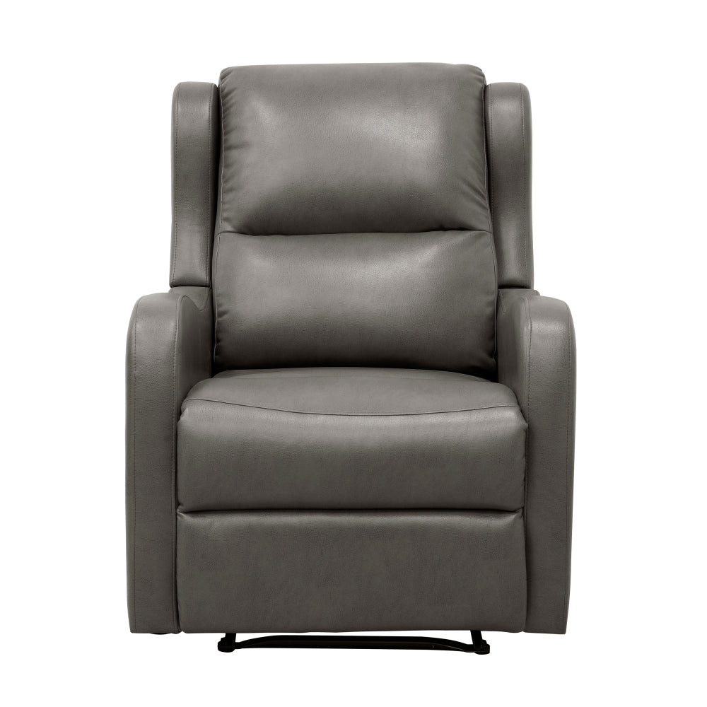 Faux Leather Upholstery Gray Reclining Chair 1pc Living Room Furniture Comfort Seating