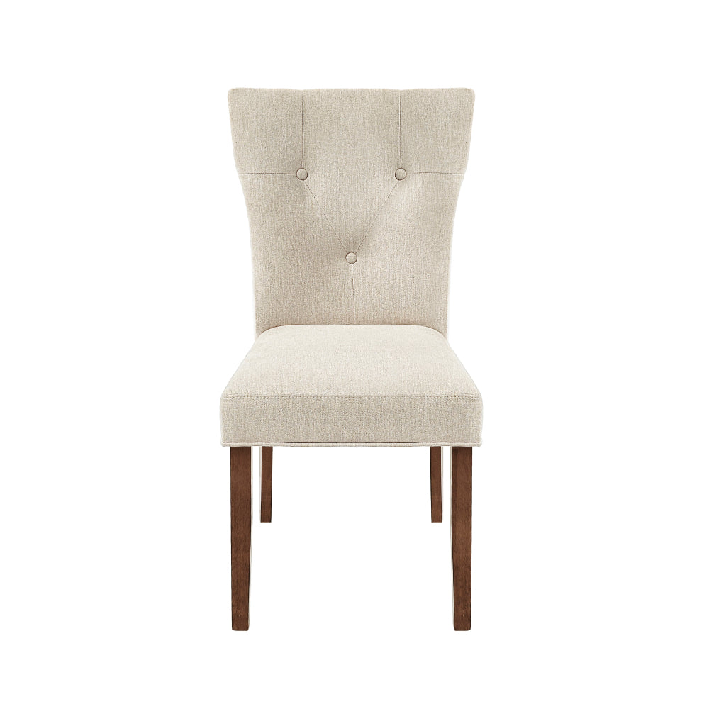 Dining Chairs Set of 2, Upholstered Kitchen & Dining Room Chairs(Cream)