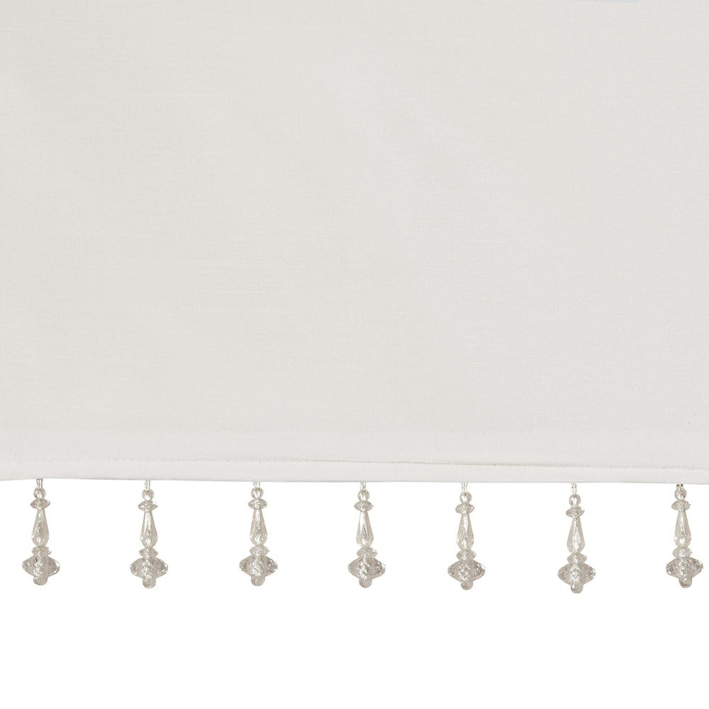 Lightweight Faux Silk Valance With Beads White 50x26"