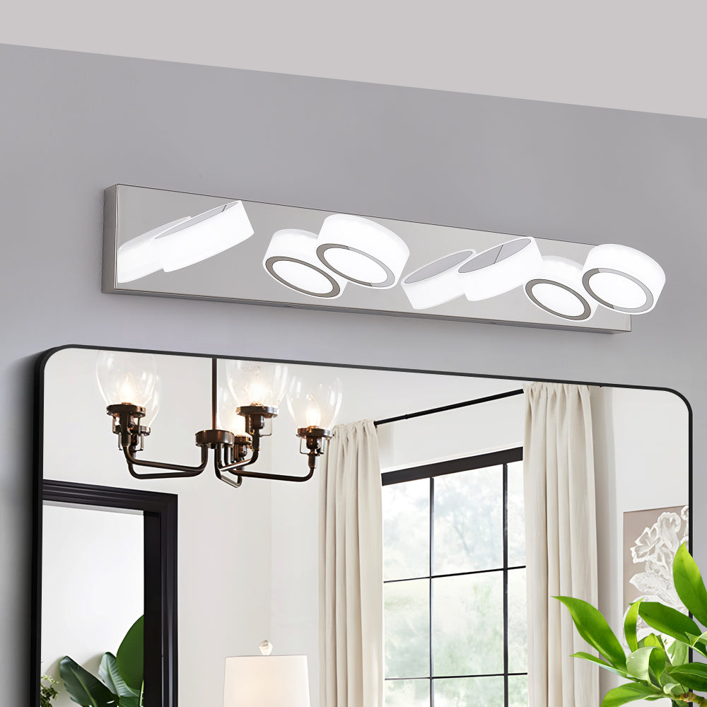(Same as W1340110595/L2010) 45" Modern 6-Light LED Vanity Light, Sleek Black Bathroom Wall Light Fixture for Mirror, Shower, and Bathroom Decor