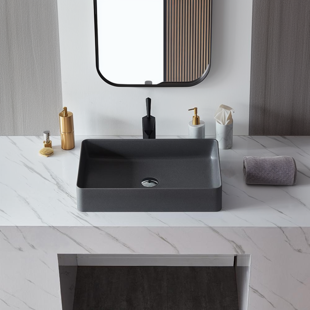 Vessel Sink Quartz Stone Bathroom Sink Modern Art Sink 25B11BQ