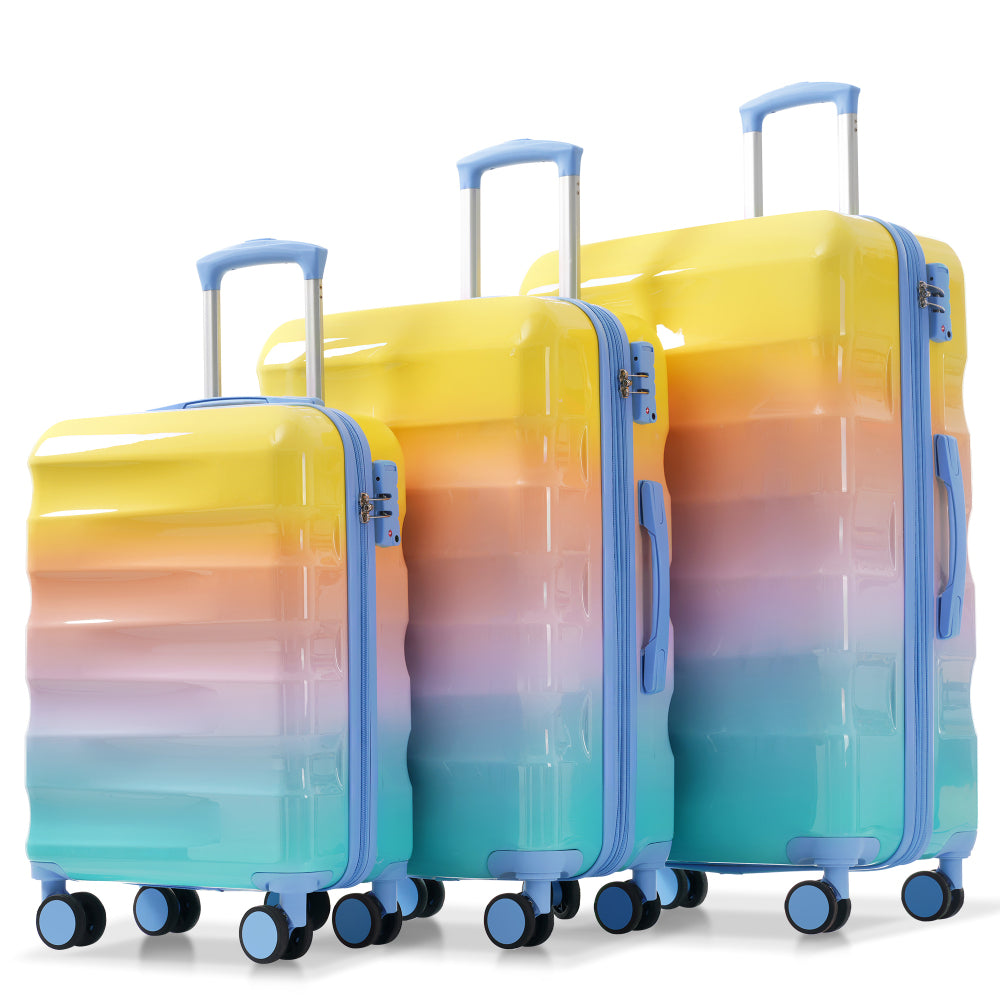 20" Carry-on Luggage with Cup Holder – Lightweight Glossy Hardshell Suitcases with Spinner Wheels, TSA Lock, Airline Approved, 2 Piece Set