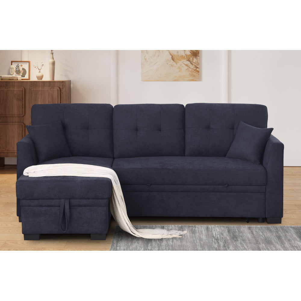 Sectional Sofa Bed, Dark Blue
