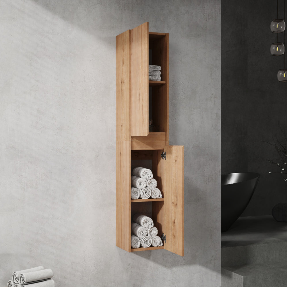 12" Bathroom Side Cabinet,Soft Close Doors,Float Mounting Design,(KD-Packing)