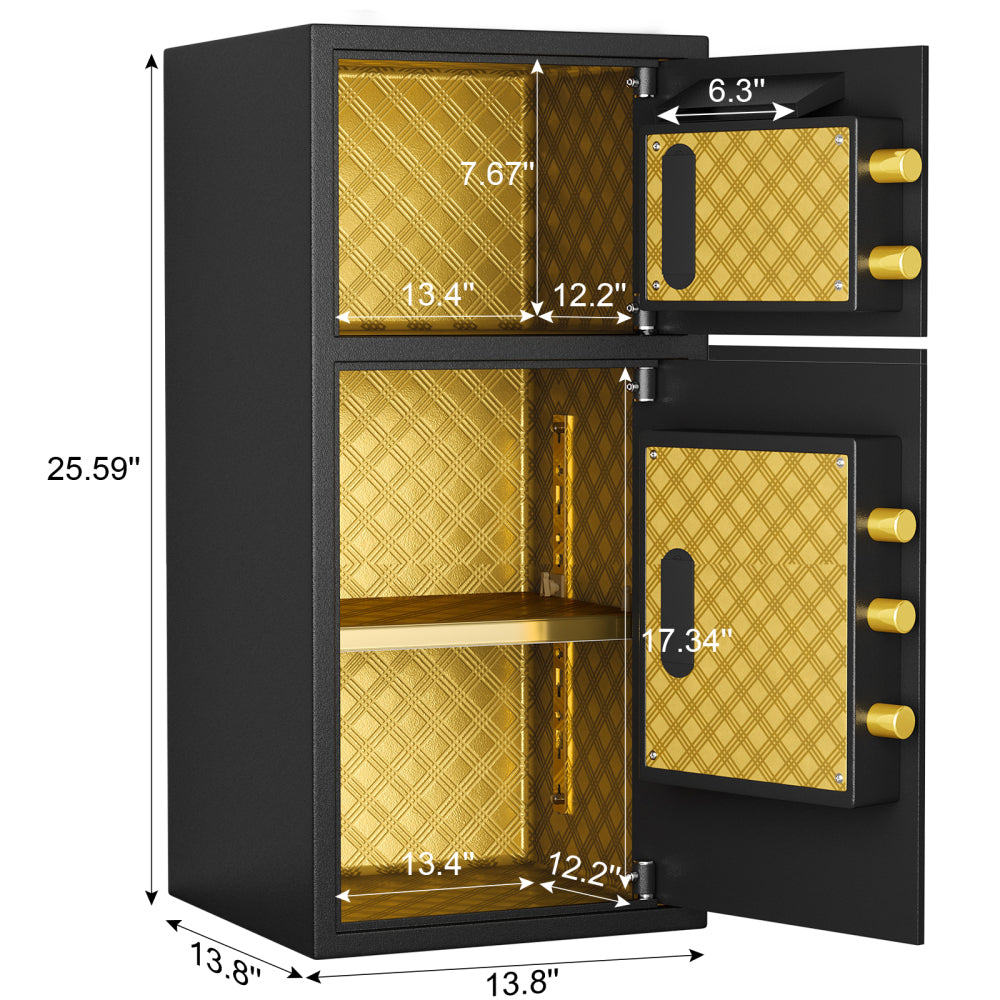 Large Double-door Coin-operated Safe,Digital Security Safe with Fireproof and Waterproof Bag,6.0 Cubic Feet Safe Box with Hidden Code Function for Home,Office and Hotel