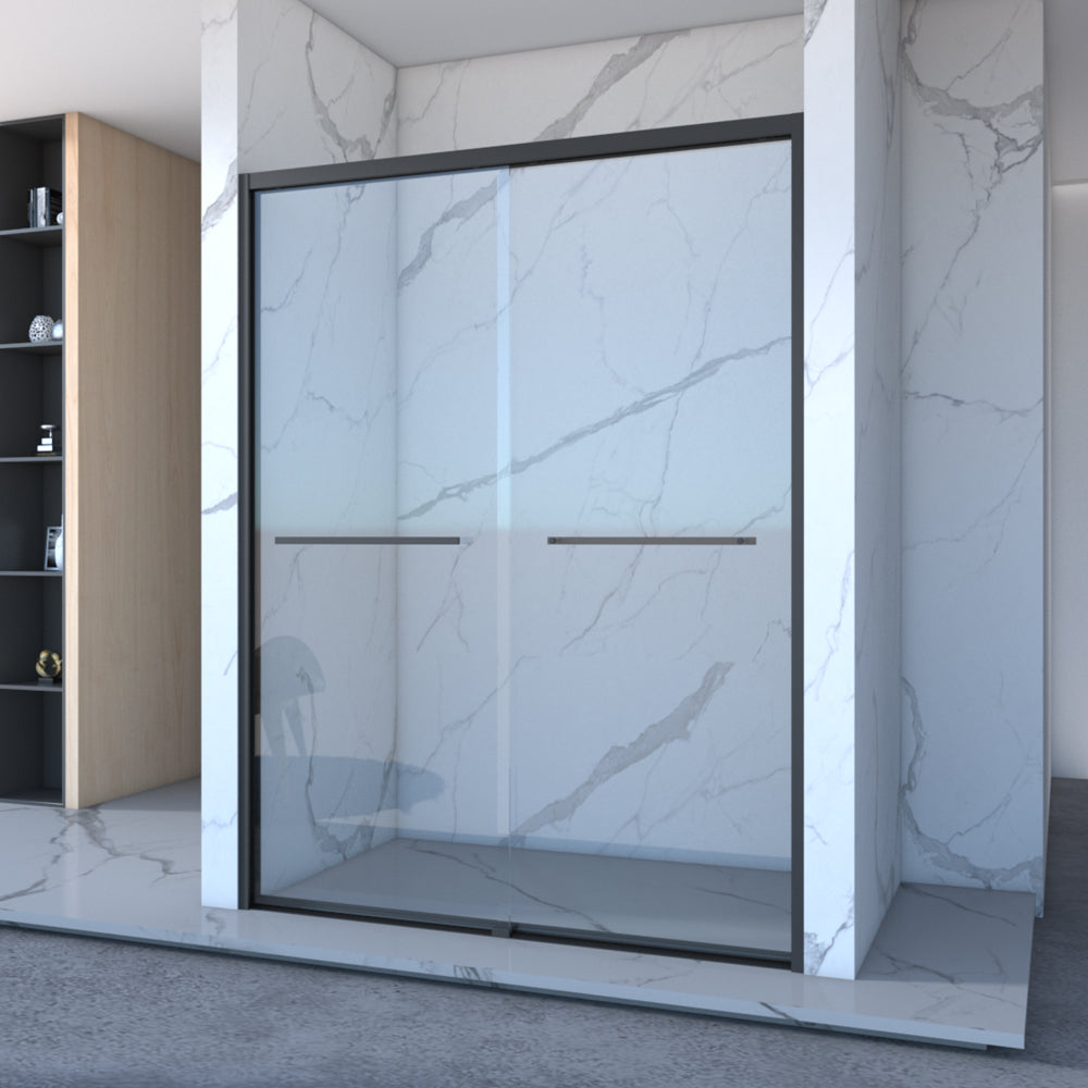 56-60"x70" Aluminum Frame Double Sliding Shower Door,Bypass Bathroom Sliding Door with Premium 5/16" (8mm) Clear Tempered Glass, Chrome Hardware Sliding Glass Shower Enclosure,Chrome Finished