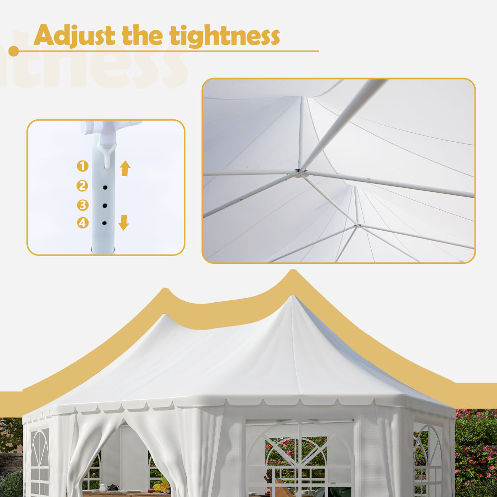20x15 ft Party Tent, Heavy Duty Event Tent with 1 Doors and 7 Windows,White Wedding Tent, Waterproof,UV Protection Outdoor Gazebo Pavilion Shelter Tent for Party, Event,Picnic,White