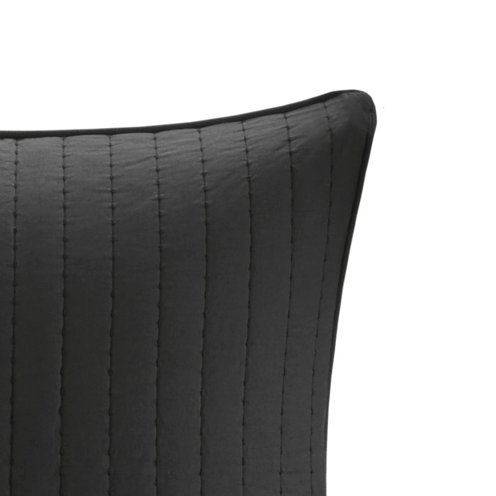 Cotton Quilted Euro Sham Black Euro Sham