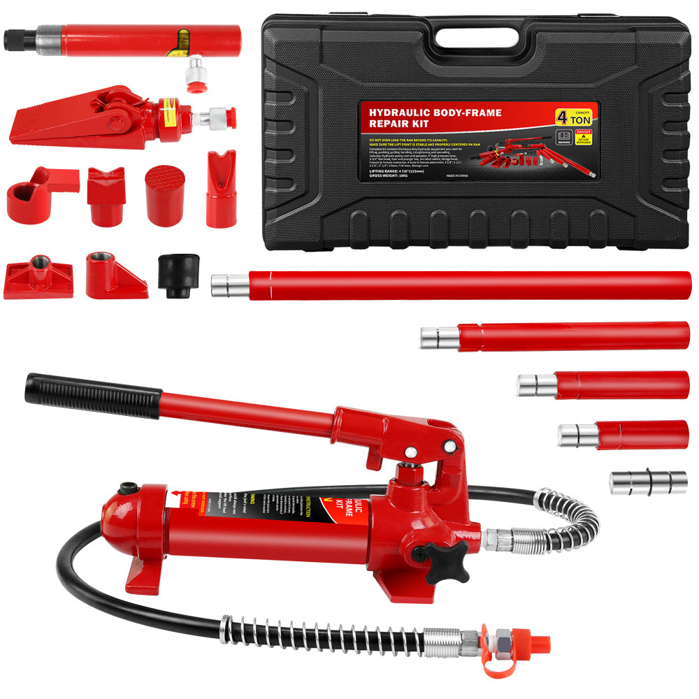 Power Hydraulic Ram Cylinder Jack: Single-Acting Mini Jack, Porta Power Kit, Stroke for Shipbuilding, Bridge, Construction, Precision Machinery, Small Spaces - 10 Ton Capacity