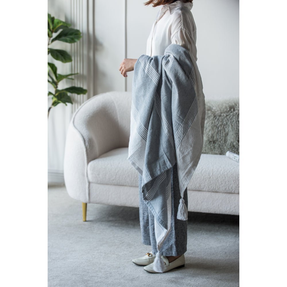 50x60" Conrad Grey Throw Blanket, 2 Pack